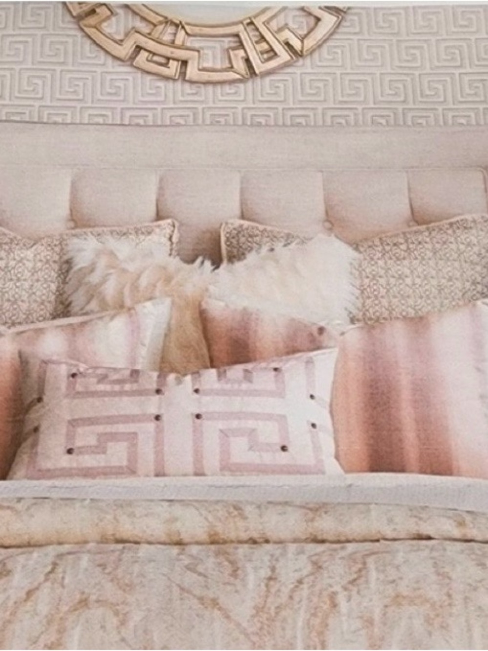 Blush Pink & Cream Decorative Comforter Set